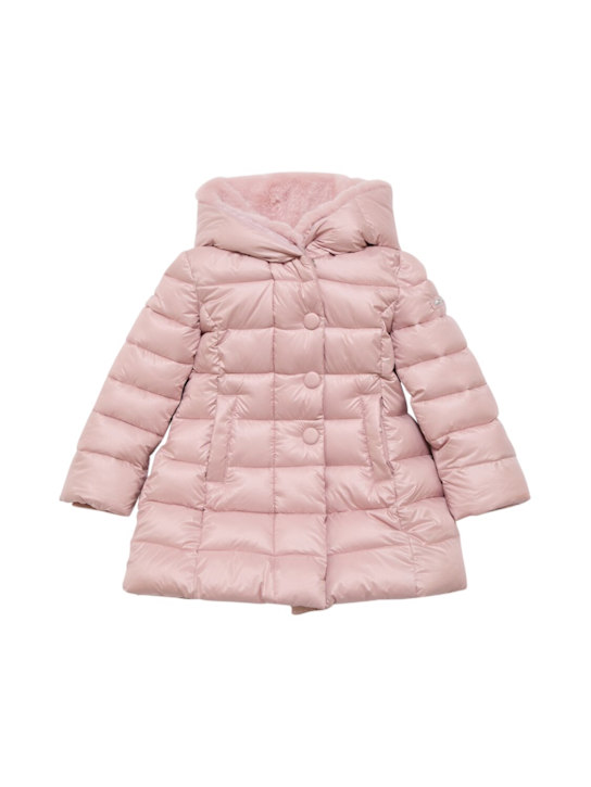 Luisaviaroma Piumino In Poly E Pelliccia Sintetica / Cappuccio
