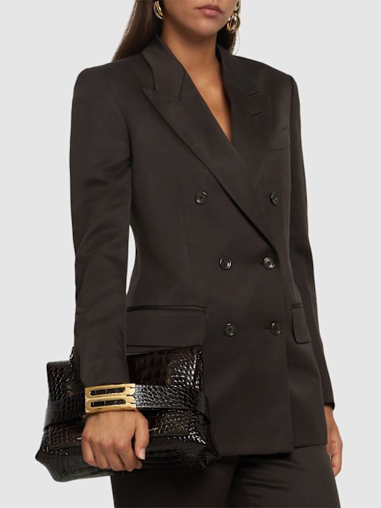 Luisaviaroma Pochette B Buckle Chain In Pelle Goffrata