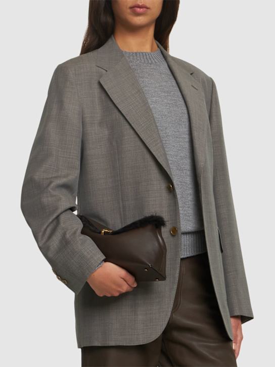 Luisaviaroma Pochette T-Lock In Nappa Lucida E Shearling