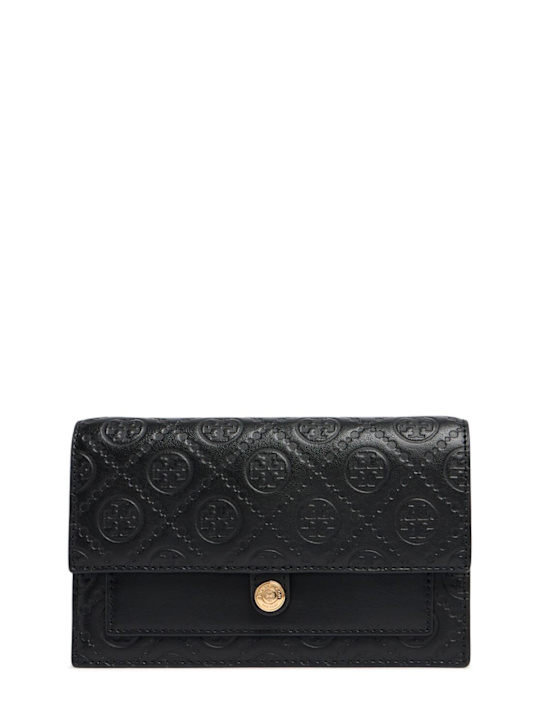 Luisaviaroma Pochette T Monogram in pelle con catena
