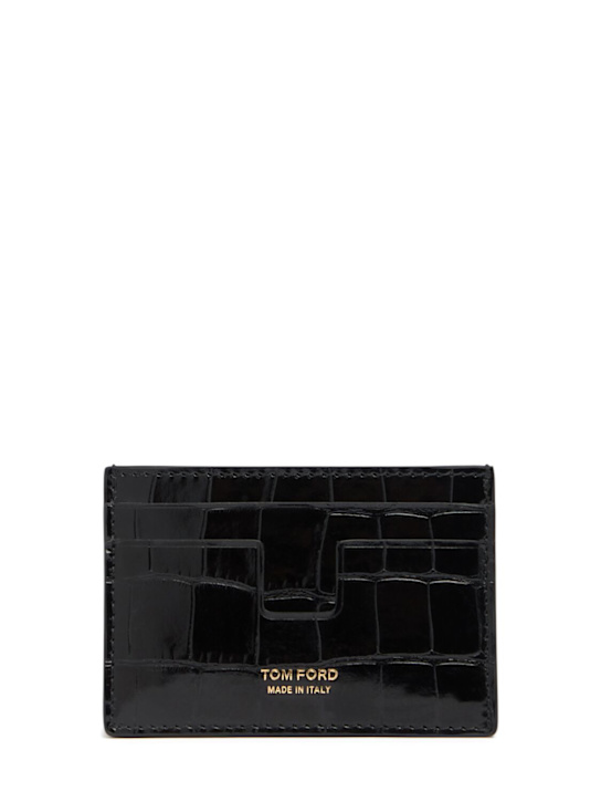 Luisaviaroma Porta carte di credito stampa coccodrillo lucida