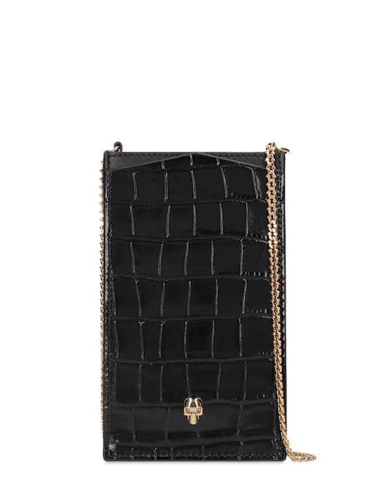 Luisaviaroma PORTA CELLULARE IN PELLE STAMPA COCCODRILLO