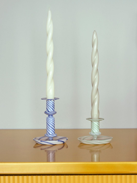Luisaviaroma Portacandela Flare Stripe Milk In Vetro
