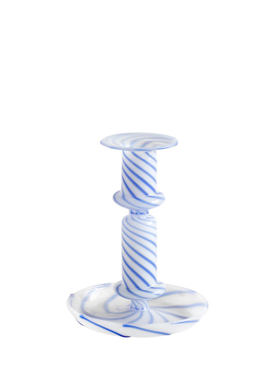 Luisaviaroma Portacandela Flare Stripe Milk in vetro