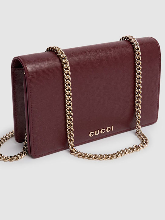 Luisaviaroma Portafoglio Gucci Script In Pelle Con Catena
