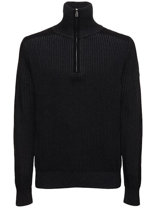 Luisaviaroma Pullover in misto cotone a coste con mezza zip