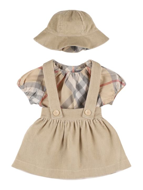 Luisaviaroma Salopette tutina e cappellino in cotone check