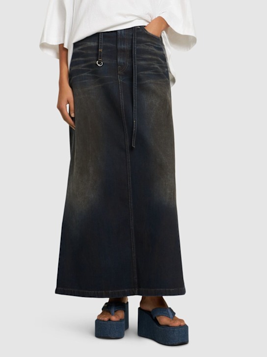 Luisaviaroma Sandali In Denim Con Piattaforma 100mm