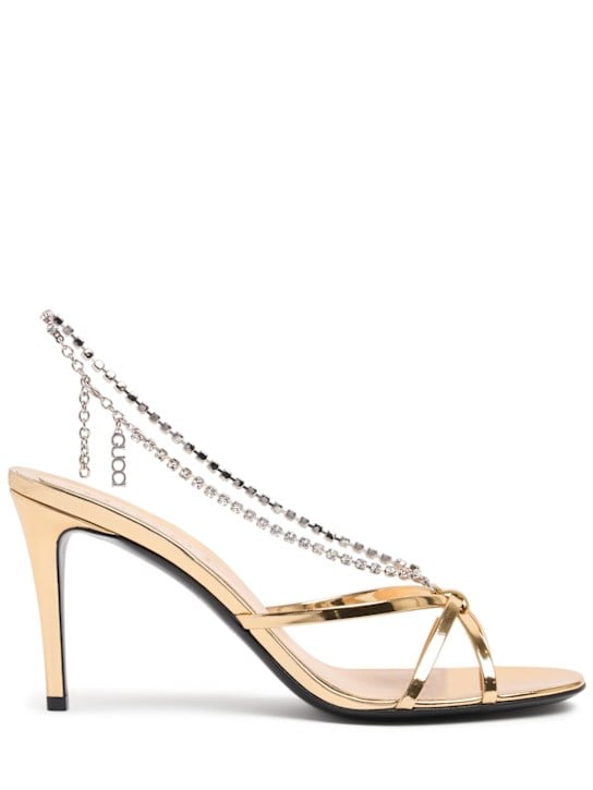 Luisaviaroma Sandali in pelle con catena di cristalli 85cm