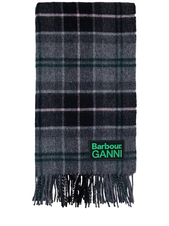 Luisaviaroma Sciarpa Barbour x Ganni in lana tartan