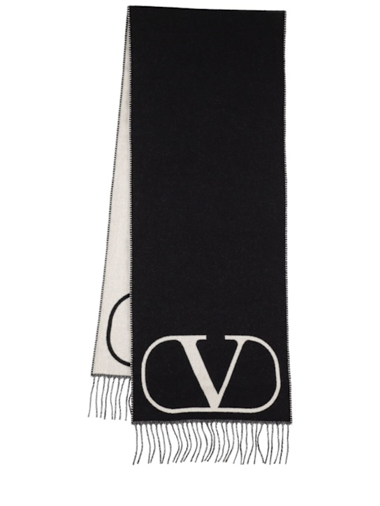 Luisaviaroma Sciarpa in lana e cashmere con logo a intarsio