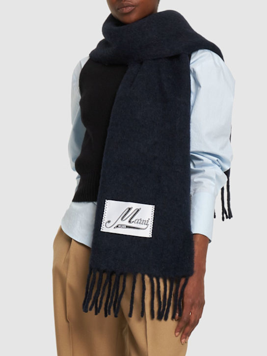 Luisaviaroma Sciarpa In Misto Alpaca Con Frange E Logo