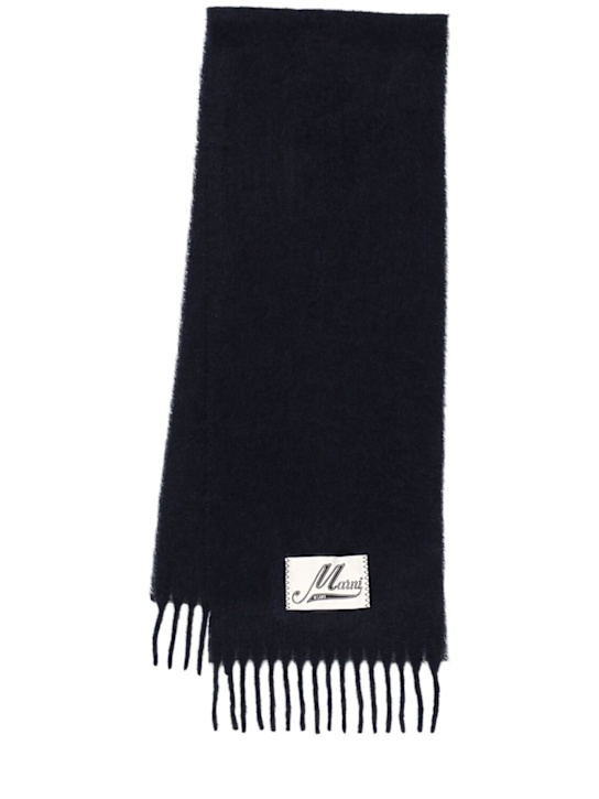 Luisaviaroma Sciarpa in misto alpaca con frange e logo