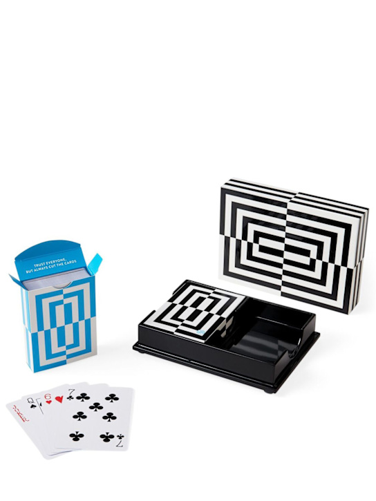 Luisaviaroma Set carte da gioco Op Art con scatola laccata