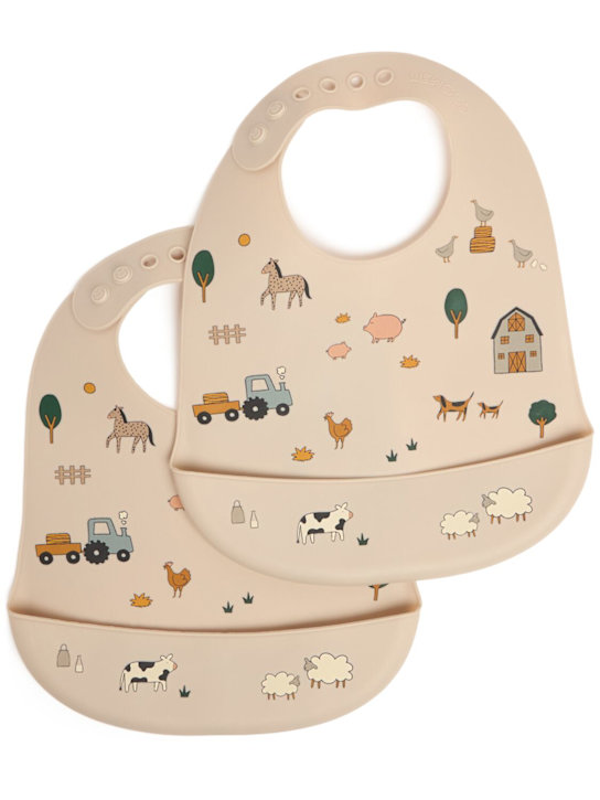 Luisaviaroma Set di 2 bavaglini in silicone stampato