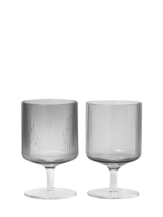 Luisaviaroma Set di 2 bicchieri da vino Ripple soffiati a mano
