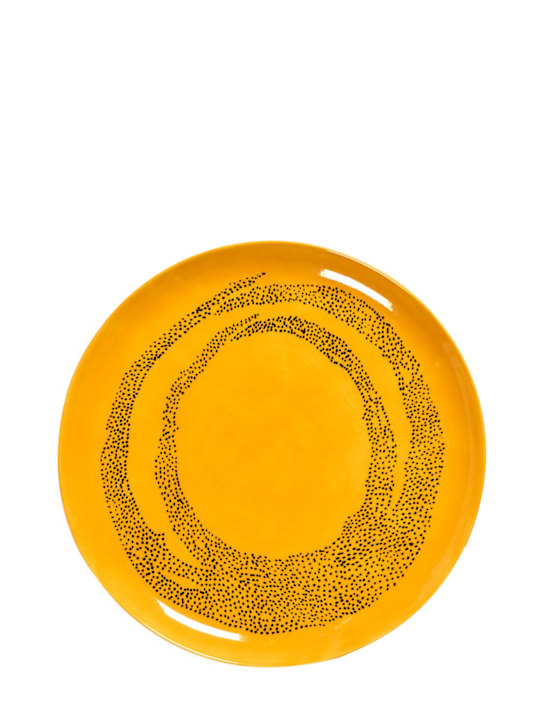 Luisaviaroma Set di 2 piatti Yellow Dots Black Feast