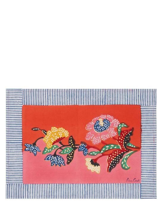 Luisaviaroma Set di 2 tovagliette Indonesian Red Rose