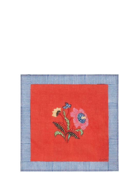 Luisaviaroma Set di 4 tovaglioli Indonesian Red Rose