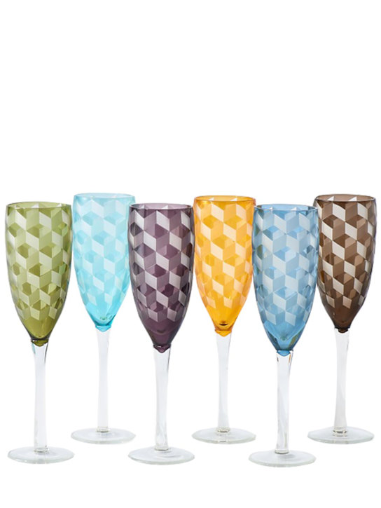 Luisaviaroma Set di 6 bicchieri da champagne multicolor