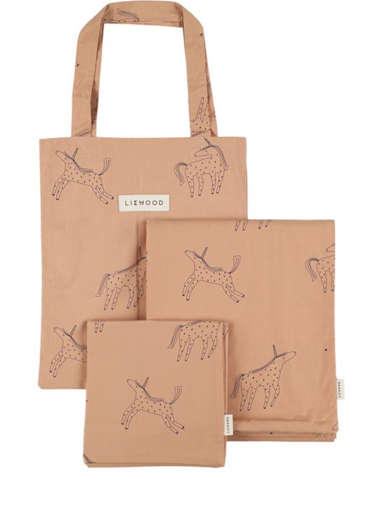 Luisaviaroma Set letto Unicorn in cotone organico stampato