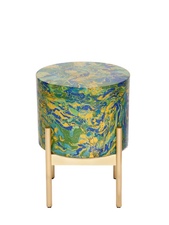 Luisaviaroma Sgabello piccolo in scagliola e ottone
