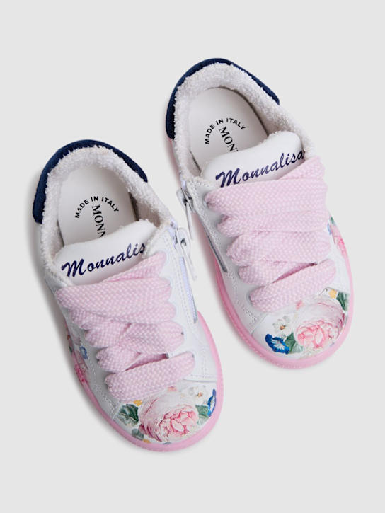 Luisaviaroma Sneakers In Pelle Stampa Floreale Con Lacci