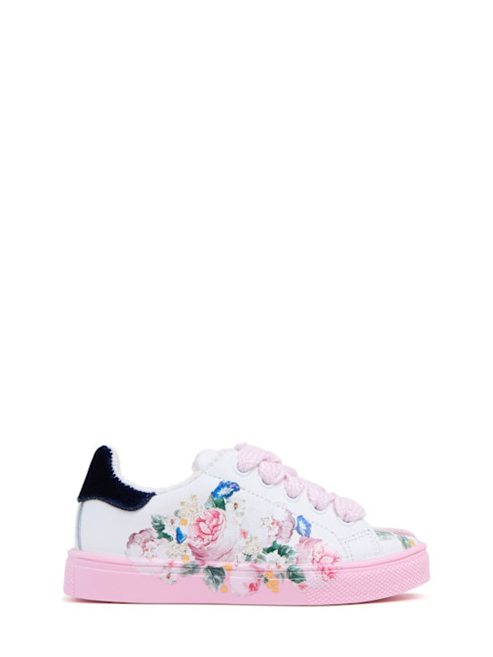 Luisaviaroma Sneakers in pelle stampa floreale con lacci