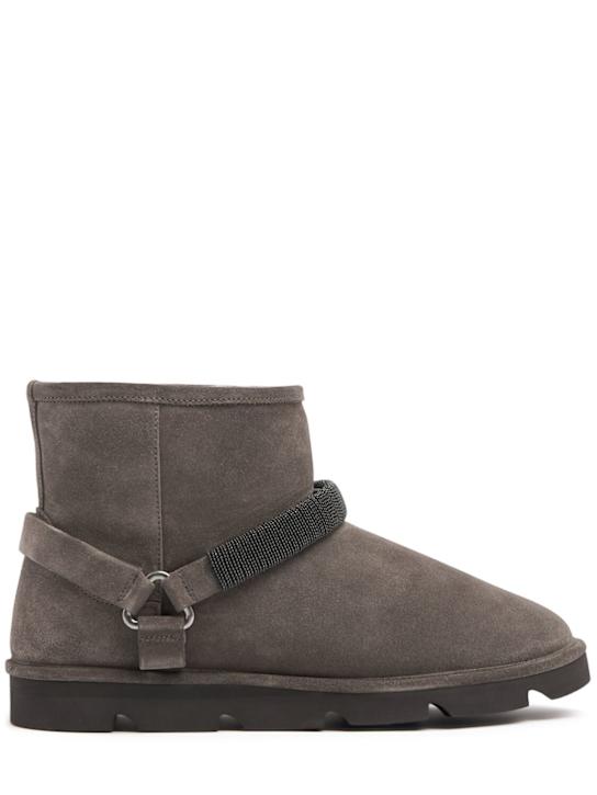 Luisaviaroma Stivaletti in camoscio e shearling 20mm