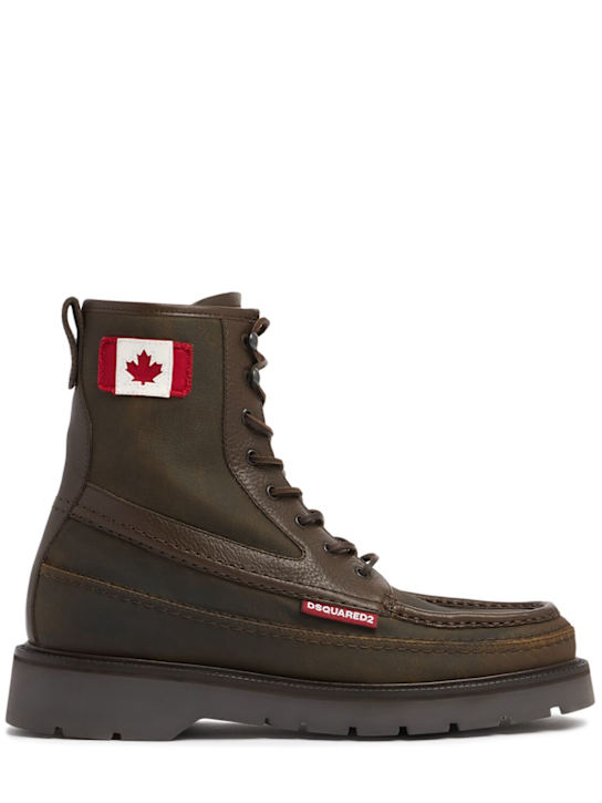 Luisaviaroma Stivaletti in pelle con bandiera canadese