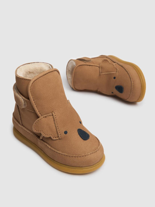 Luisaviaroma Stivaletti Koala In Pelle Con Orecchie Applicate