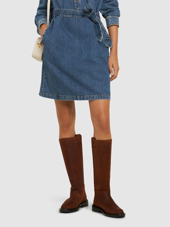 Luisaviaroma Stivali Alti Anella In Pelle Cerata 20mm