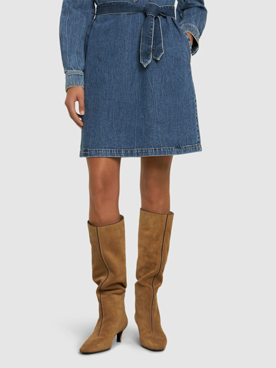 Luisaviaroma Stivali The Wide Shaft In Camoscio 55mm