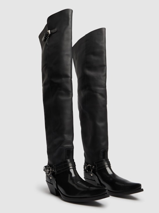 Luisaviaroma Stivali Western Sopra Il Ginocchio In Pelle 40mm