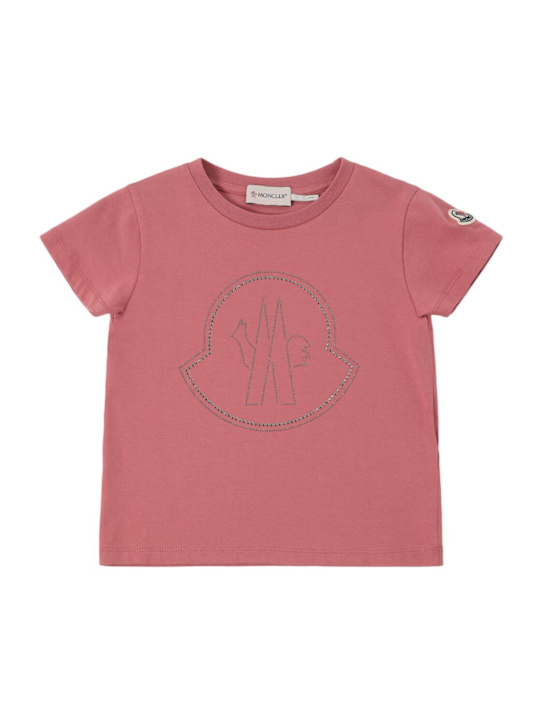 Luisaviaroma T-shirt in cotone con logo di cristalli