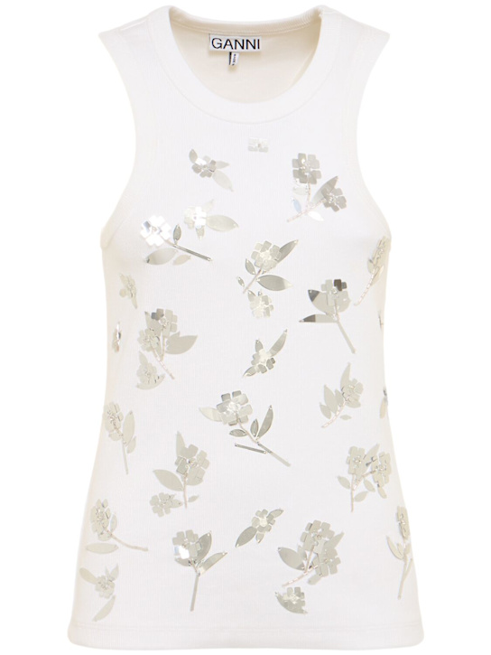 Luisaviaroma Tank top in jersey a costine / decorazioni