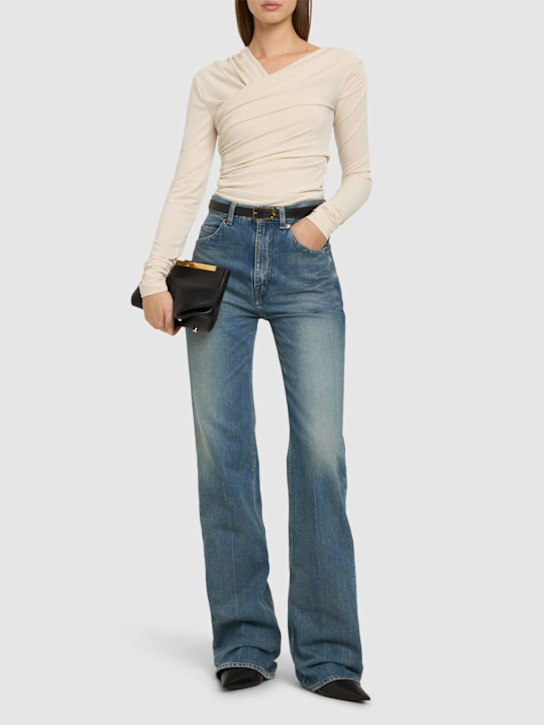 Luisaviaroma Top Trixie In Jersey Sablé Drappeggiato