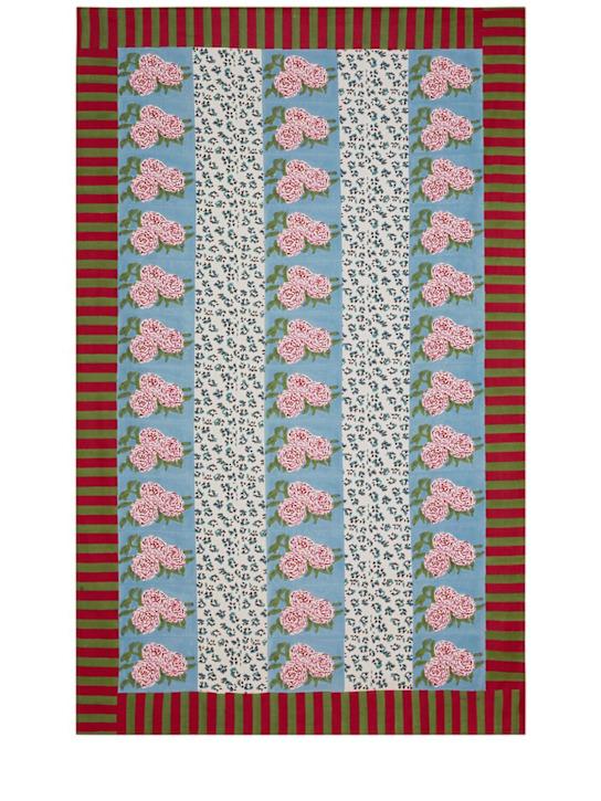 Luisaviaroma Tovaglia Sky in cotone a righe leopardate