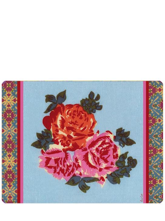 Luisaviaroma Tovaglietta Naga Garden Light Blue in sughero