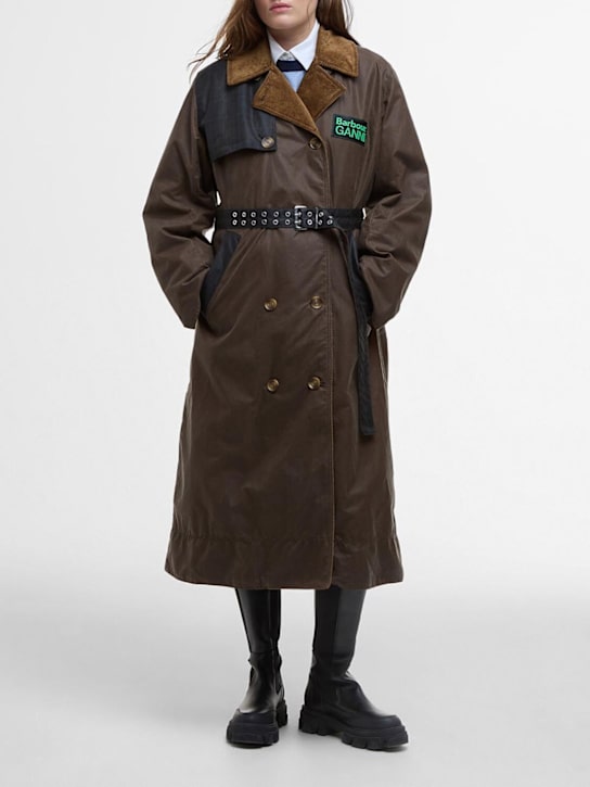 Luisaviaroma Trench Cerato Barbour X Ganni Con Logo