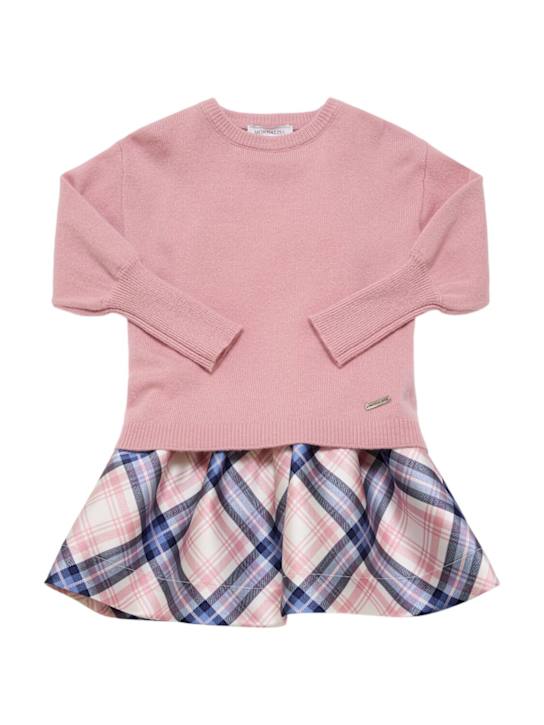 Luisaviaroma Vestito con gonna stampa quadri e fiocco