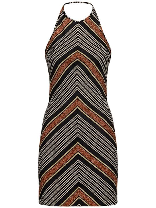 Luisaviaroma Vestito corto in lurex con chiusura al collo