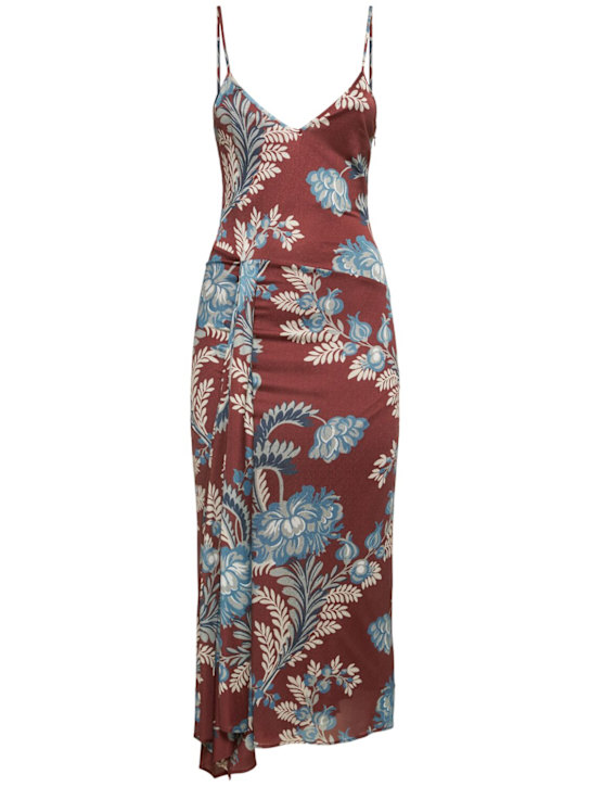 Luisaviaroma Vestito in viscosa drappeggiata con stampa