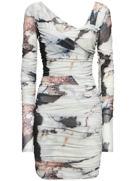 Luisaviaroma Vestito Marmo in tulle stretch stampato