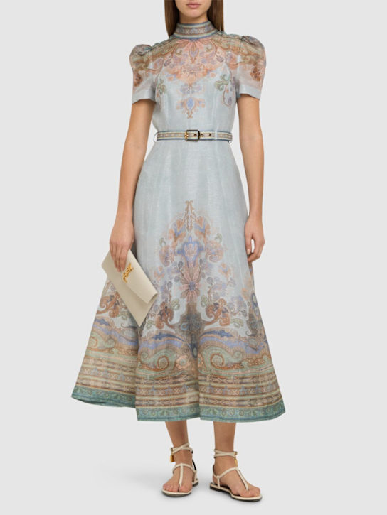 Luisaviaroma Vestito Midi Eden In Organza Di Seta E Lino