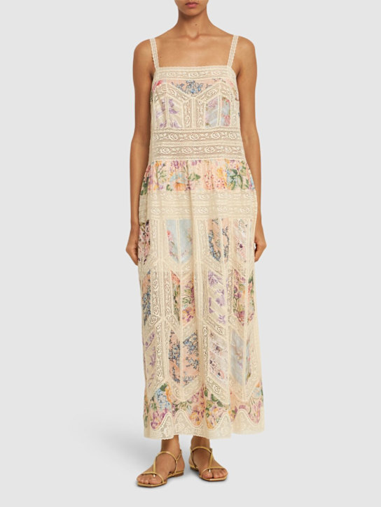 Luisaviaroma Vestito Midi Halliday In Cotone E Pizzo