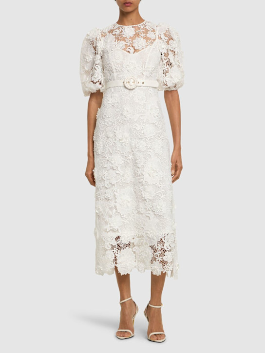 Luisaviaroma Vestito Midi Halliday In Pizzo Con Fiori