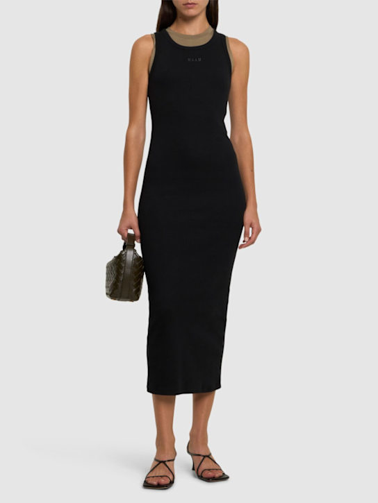 Luisaviaroma Vestito Midi In Jersey Di Cotone Con Logo