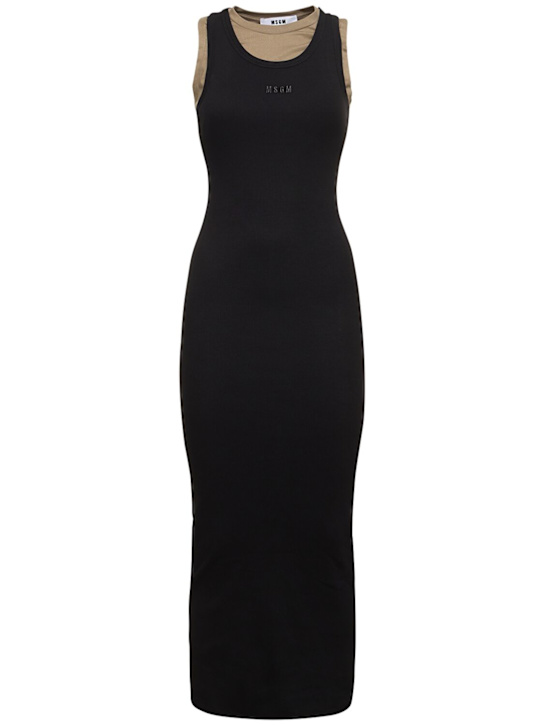 Luisaviaroma Vestito midi in jersey di cotone con logo