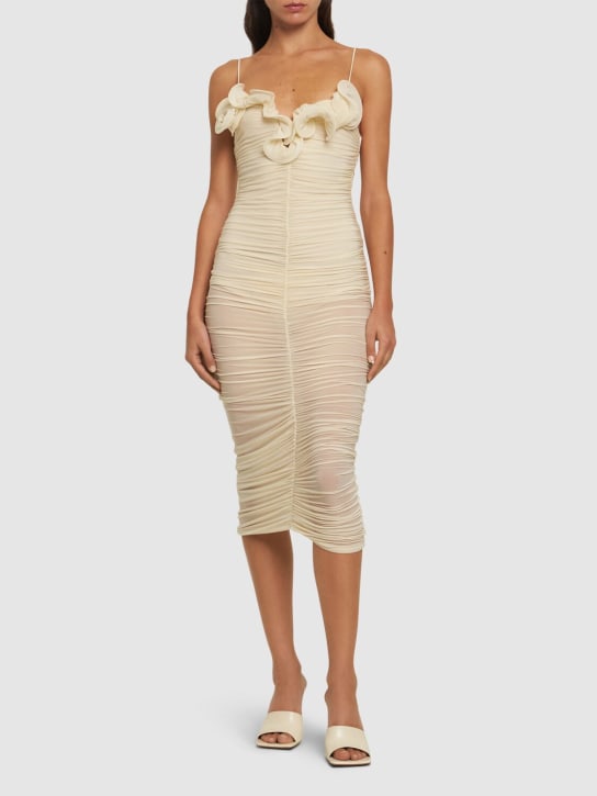 Luisaviaroma Vestito Midi In Jersey Di Viscosa Con Rose
